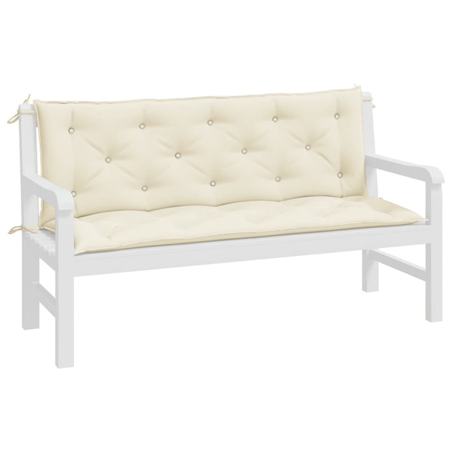 Tuinbankkussens Oxford Stof Wit 150 x 50 x 7 cm Crème