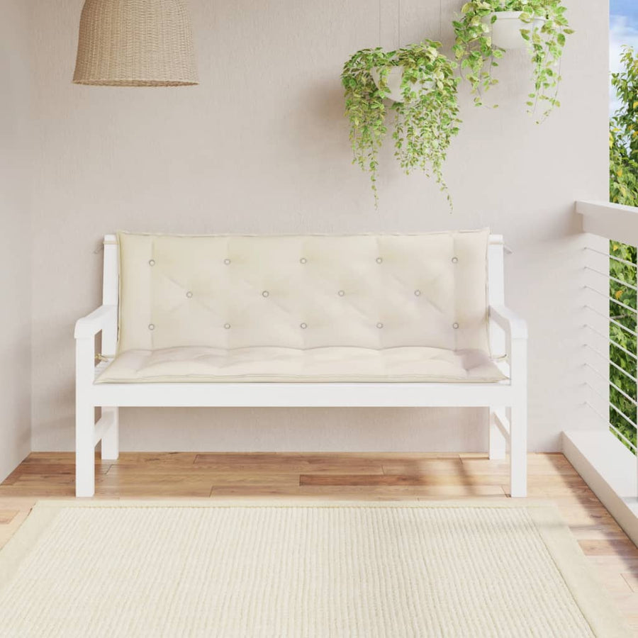 Tuinbankkussens Oxford Stof Wit 150 x 50 x 7 cm Crème