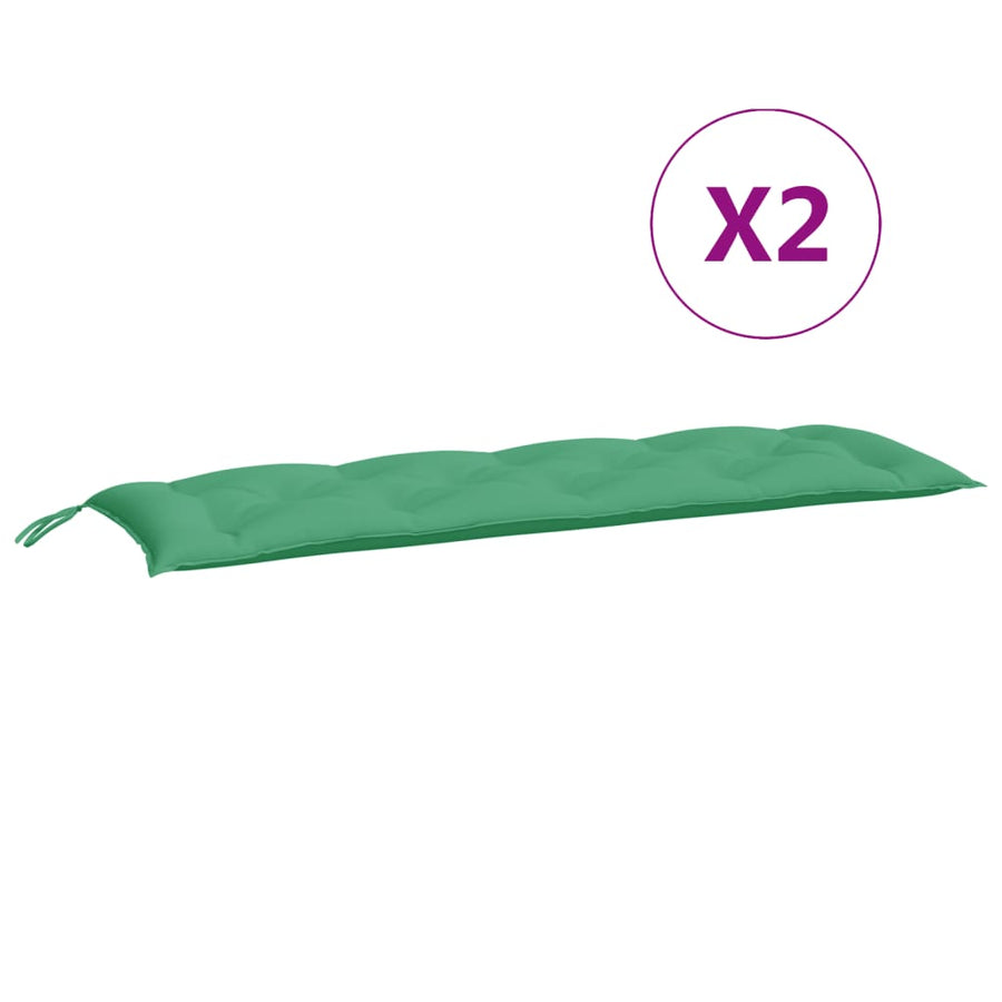 Tuinbankkussens 2 St 150X50X7 Cm Oxford Stof Groen Groen