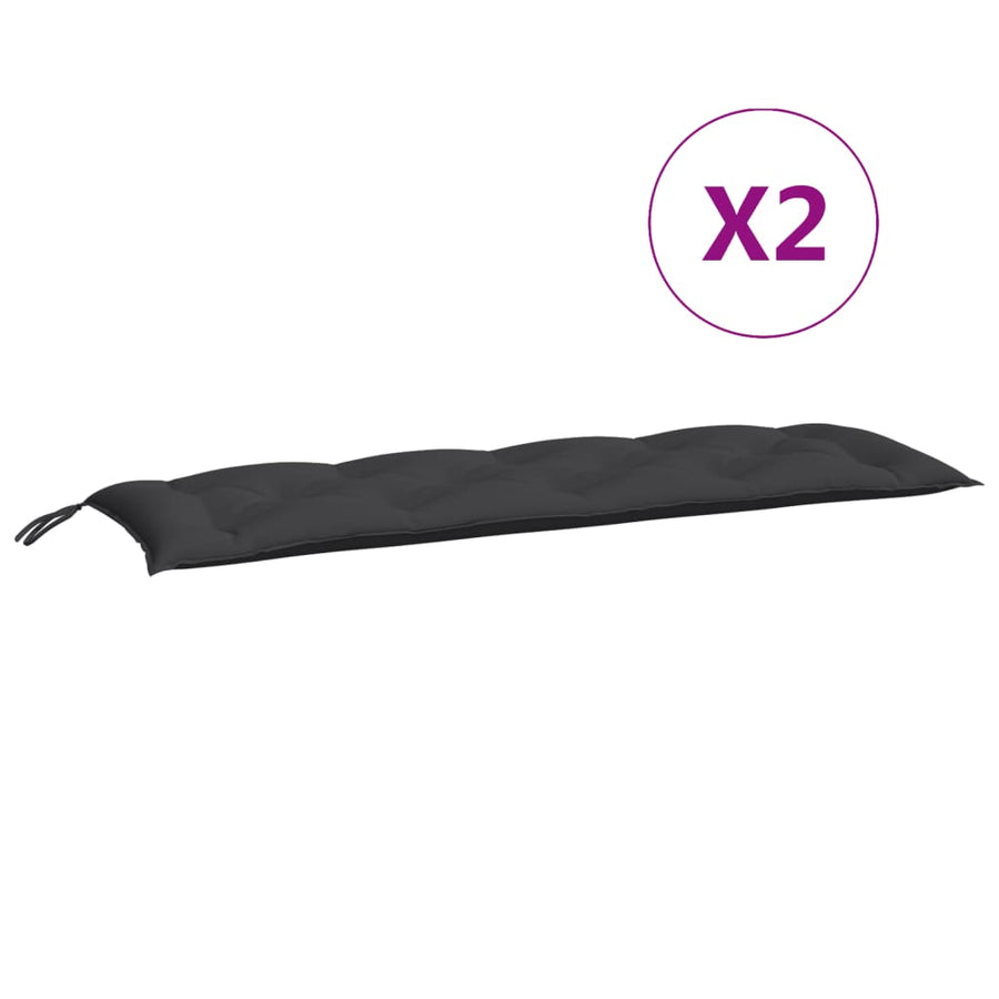 Tuinbankkussens 2 St 150X50X7 Cm Oxford Stof Zwart
