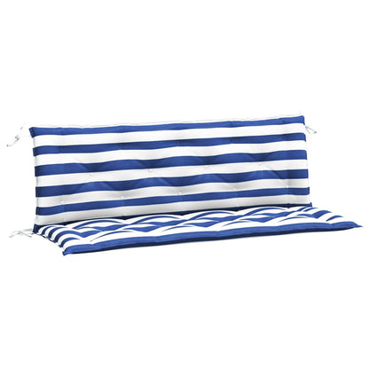 Tuinbankkussens Gestreept 150X50X7 Cm Stof En 150 cm Blauw en wit