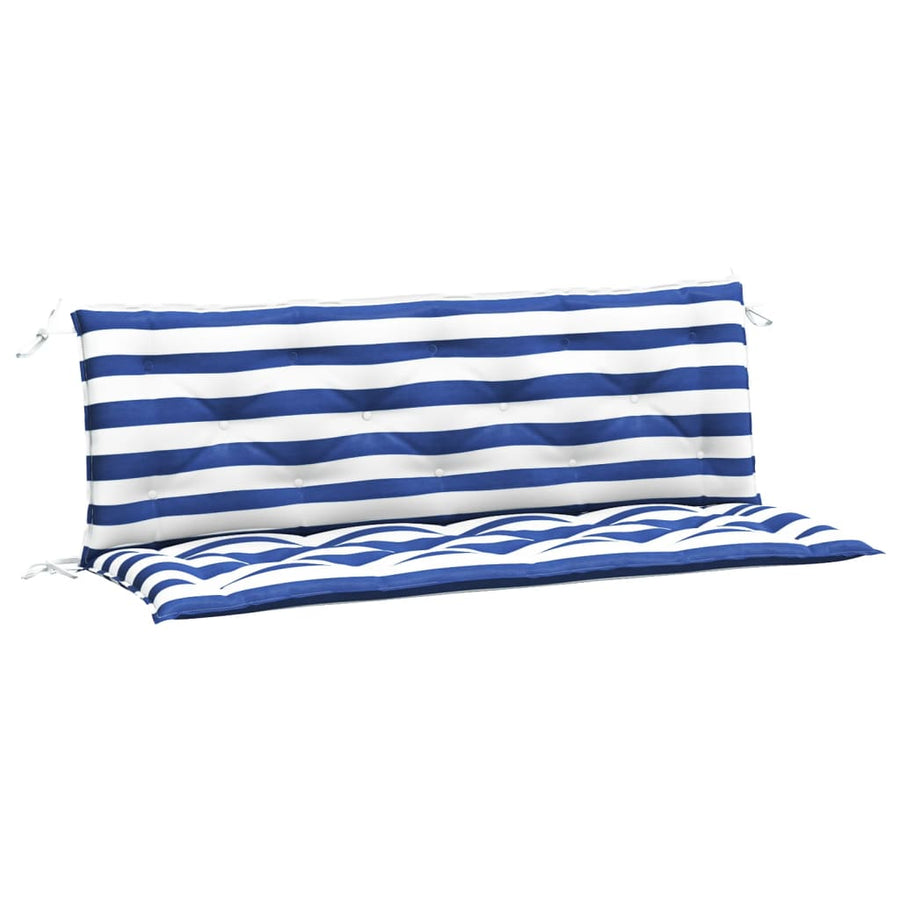 Tuinbankkussens Gestreept 150X50X7 Cm Stof En 150 cm Blauw en wit