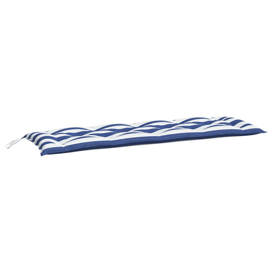 Tuinbankkussens Gestreept 150X50X7 Cm Stof En 150 cm Blauw en wit