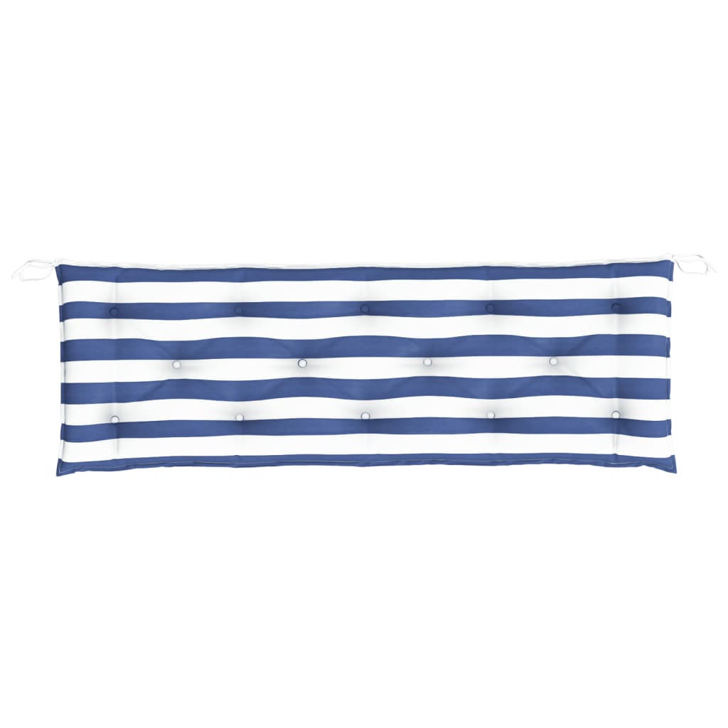 Tuinbankkussens Gestreept 150X50X7 Cm Stof En 150 cm Blauw en wit