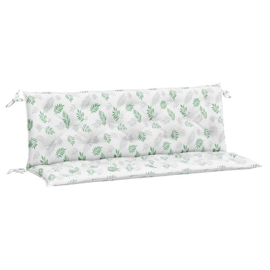 Tuinbankkussens Bladpatroon 150X50X7 Cm Stof 150 cm Wit en groen