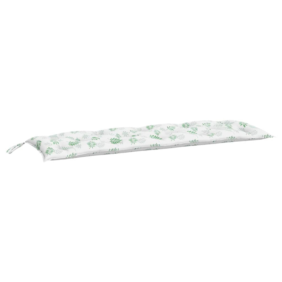 Tuinbankkussens Bladpatroon 150X50X7 Cm Stof 150 cm Wit en groen