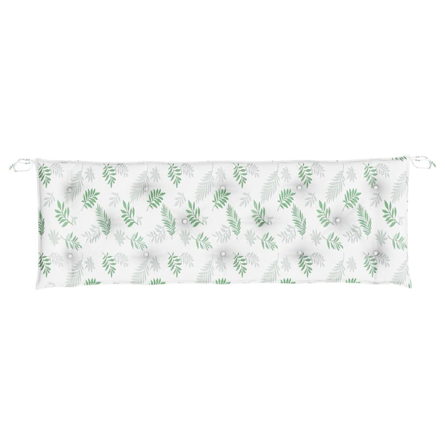 Tuinbankkussens Bladpatroon 150X50X7 Cm Stof 150 cm Wit en groen