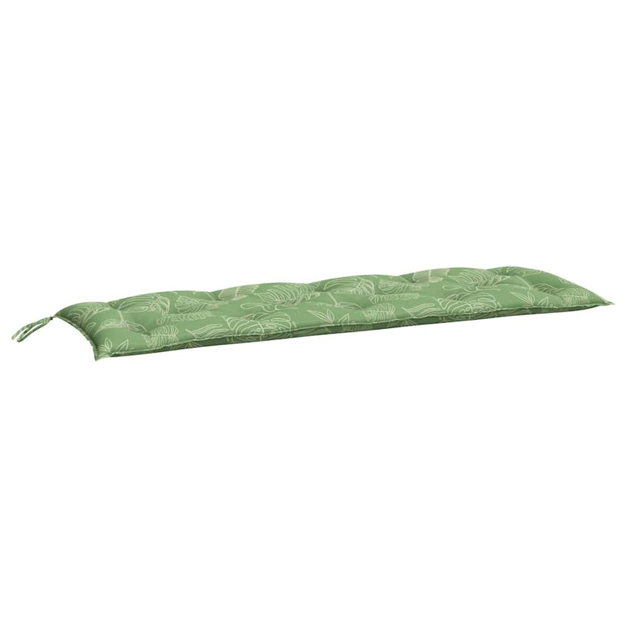 Tuinbankkussens 2 st bladpatroon 150x50x7 cm stof