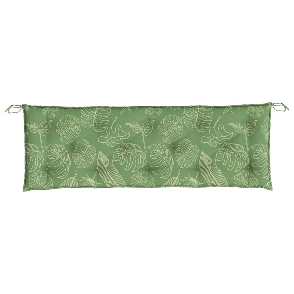 Tuinbankkussens 2 st bladpatroon 150x50x7 cm stof