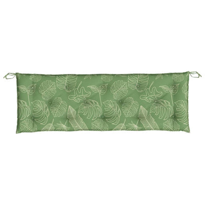 Tuinbankkussens 2 st bladpatroon 150x50x7 cm stof