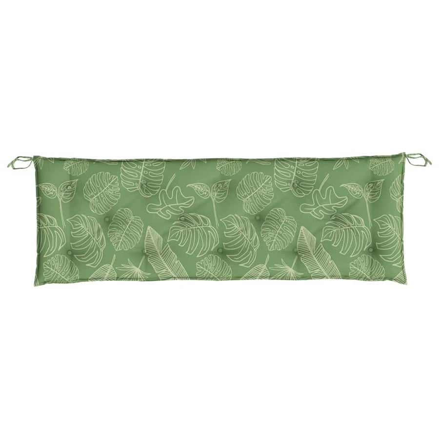 Tuinbankkussens 2 st bladpatroon 150x50x7 cm stof