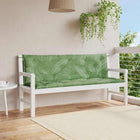 Tuinbankkussens 2 st bladpatroon 150x50x7 cm groen