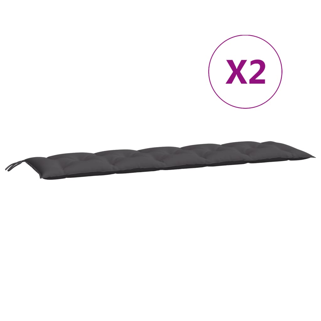 Tuinbankkussens 2 St 180X50X7 Cm Oxford Stof Antracietkleurig Groen