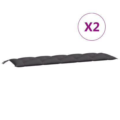 Tuinbankkussens 2 St 180X50X7 Cm Oxford Stof Antracietkleurig Groen