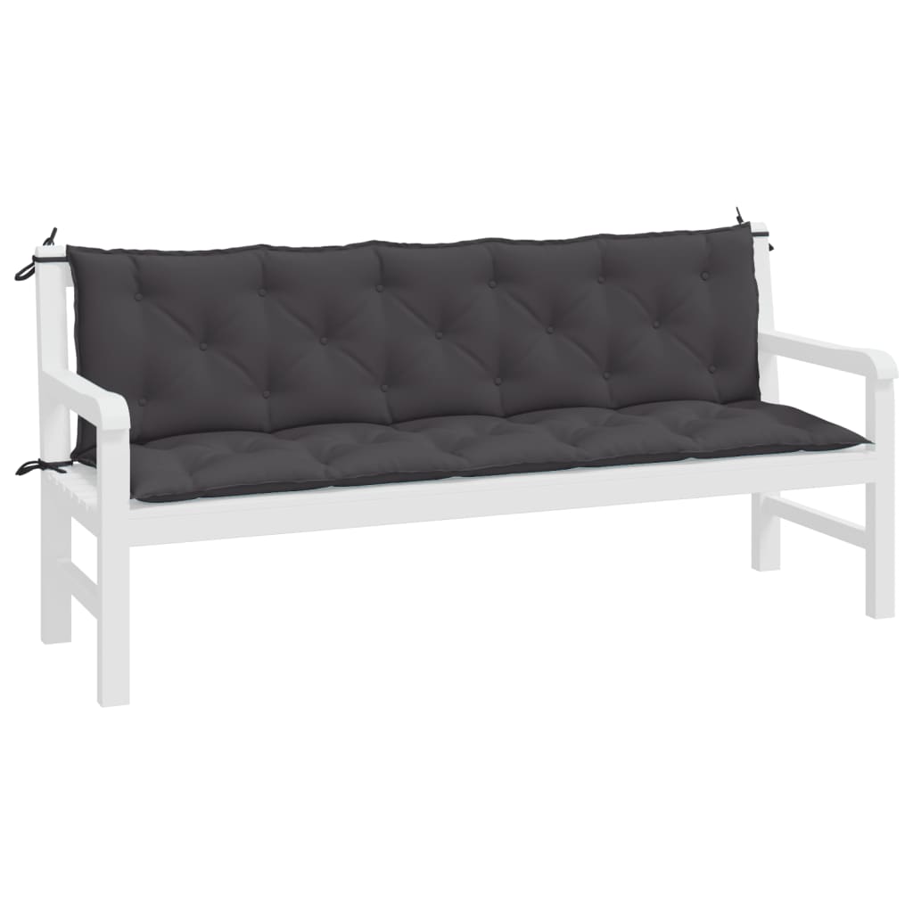 Tuinbankkussens 2 St 180X50X7 Cm Oxford Stof Antracietkleurig Groen