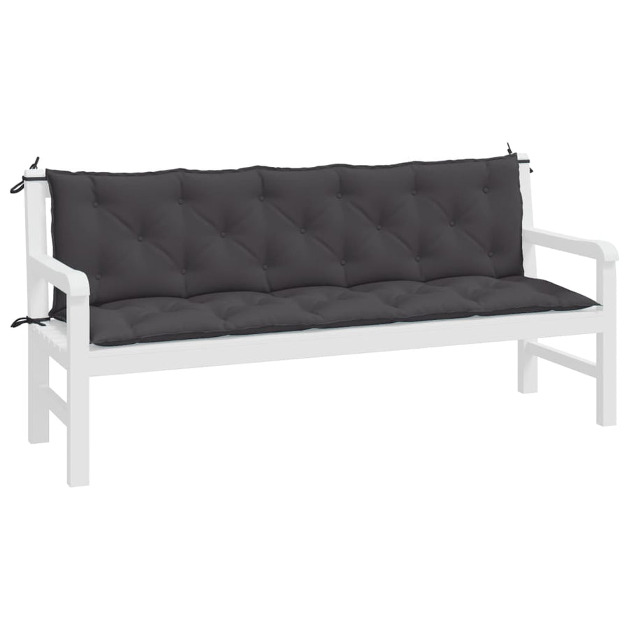Tuinbankkussens 2 St 180X50X7 Cm Oxford Stof Antracietkleurig Groen