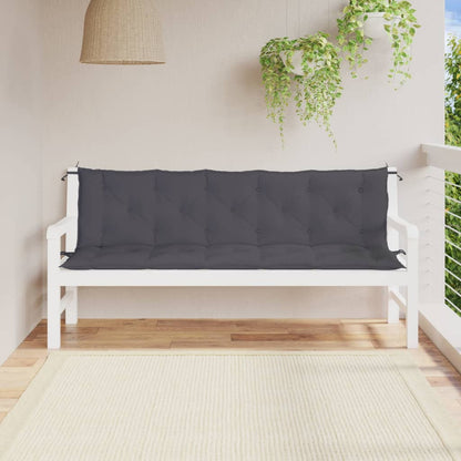 Tuinbankkussens 2 St 180X50X7 Cm Oxford Stof Antracietkleurig Groen