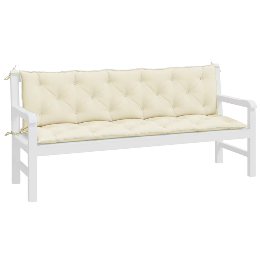 Tuinbankkussens Oxford Stof Wit 180 x 50 x 7 cm Crème