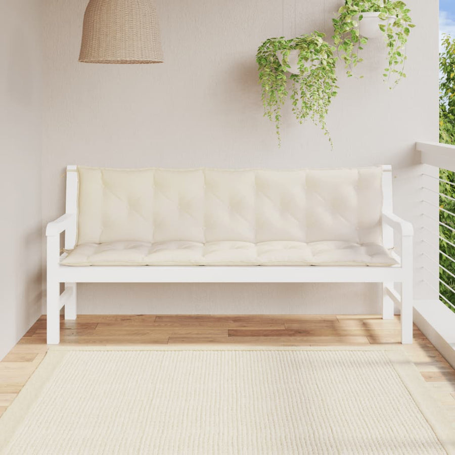 Tuinbankkussens Oxford Stof Wit 180 x 50 x 7 cm Crème