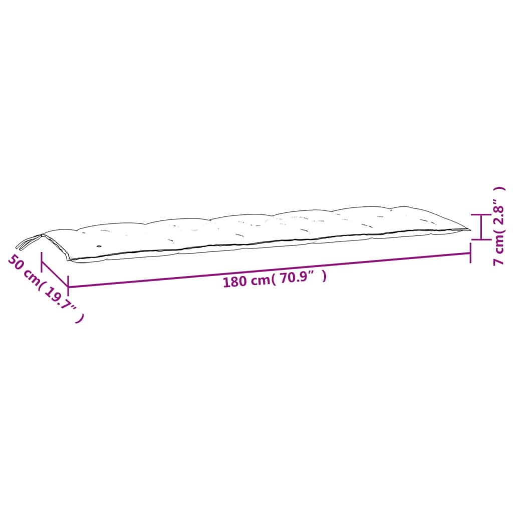 Tuinbankkussens 2 St 180X50X7 Cm Oxford Stof Rood