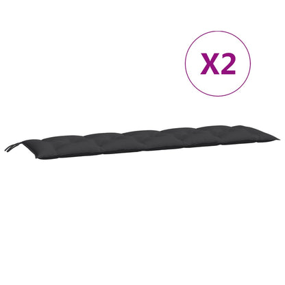 Tuinbankkussens 2 St 180X50X7 Cm Oxford Stof Zwart