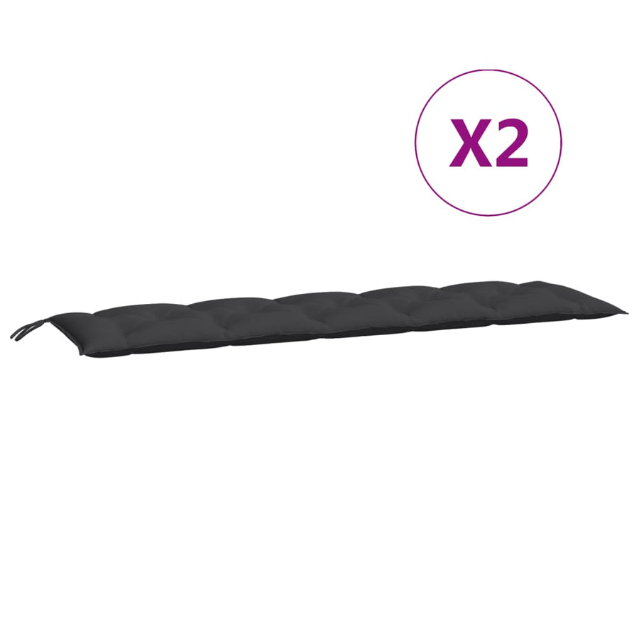 Tuinbankkussens 2 St 180X50X7 Cm Oxford Stof Zwart