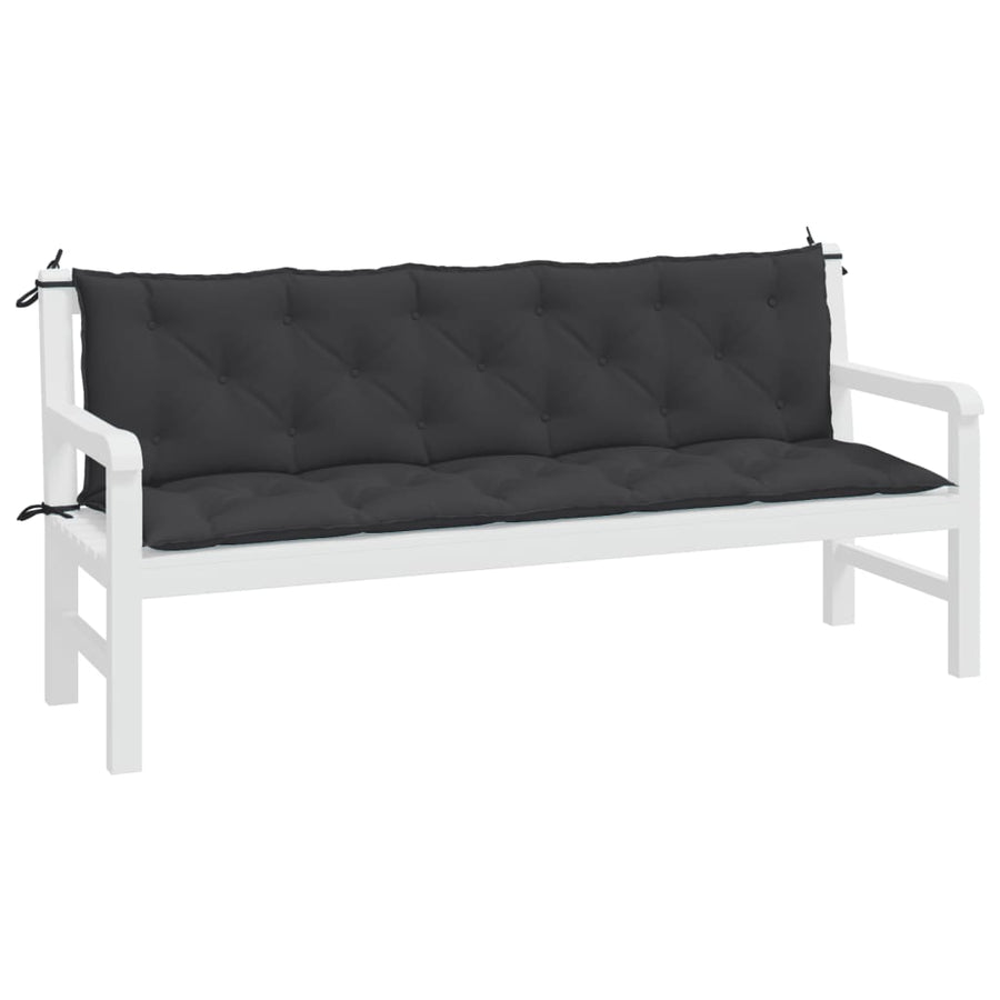 Tuinbankkussens 2 St 180X50X7 Cm Oxford Stof Zwart
