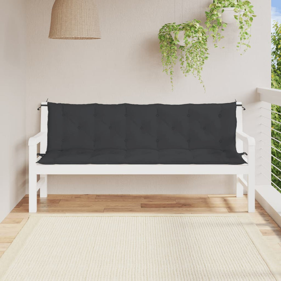 Tuinbankkussens 2 St 180X50X7 Cm Oxford Stof Zwart