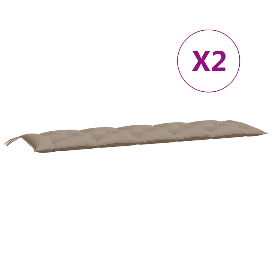 Tuinbankkussens 2 St 180X50X7 Cm Oxford Stof Taupe