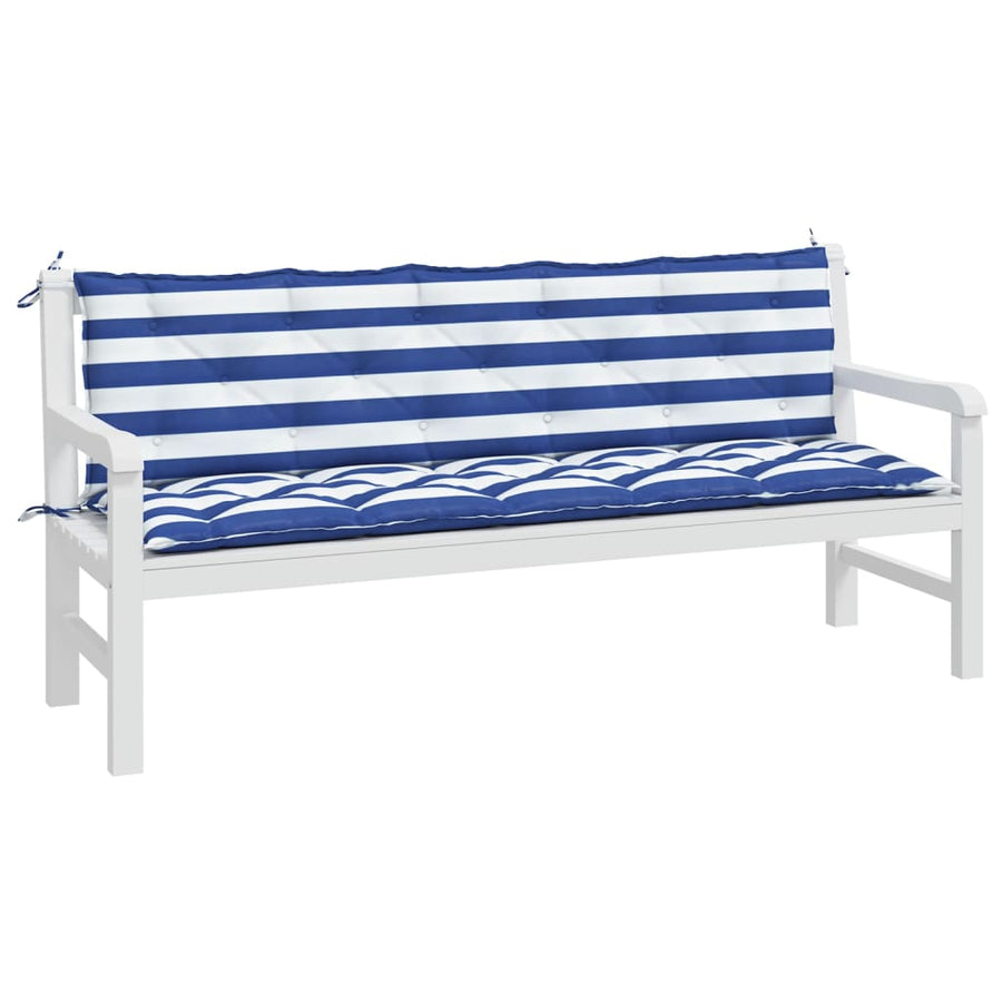 Tuinbankkussens Oxford Stof Gestreept En 180 cm Blauw en wit