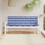 Tuinbankkussens 180x50x7 cm gestreept blauw wit