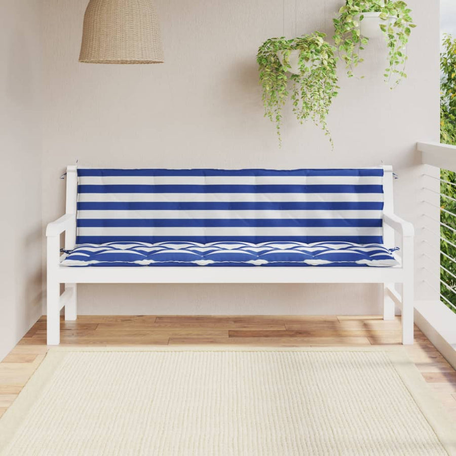 Tuinbankkussens Oxford Stof Gestreept En 180 cm Blauw en wit