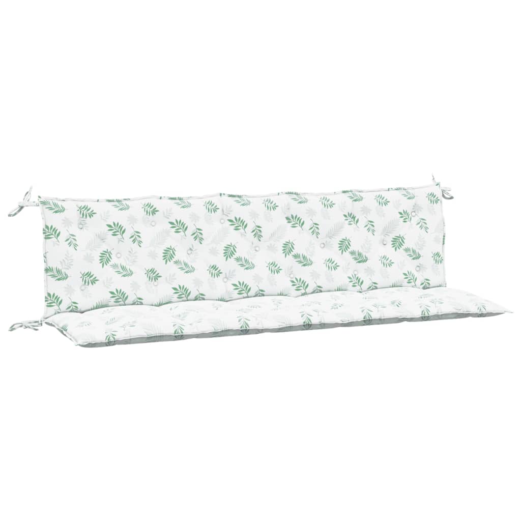 Tuinbankkussens Oxford Stof Bladpatroon 180 cm Wit en groen