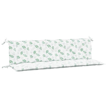 Tuinbankkussens Oxford Stof Bladpatroon 180 cm Wit en groen