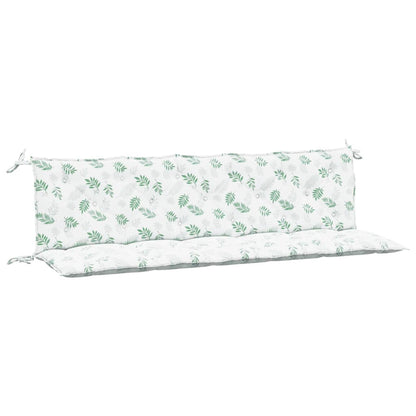 Tuinbankkussens Oxford Stof Bladpatroon 180 cm Wit en groen
