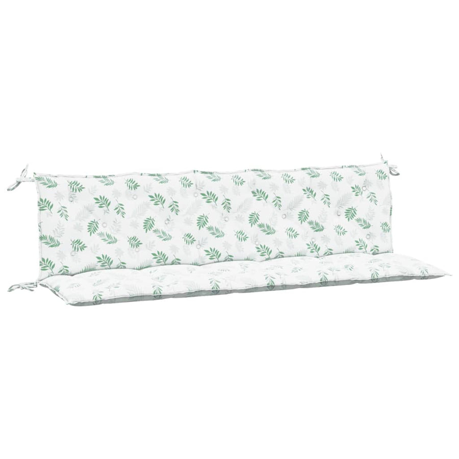 Tuinbankkussens Oxford Stof Bladpatroon 180 cm Wit en groen