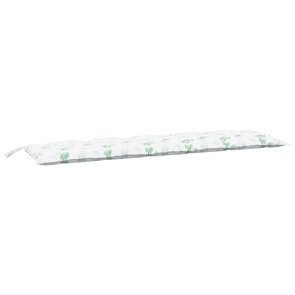 Tuinbankkussens Oxford Stof Bladpatroon 180 cm Wit en groen