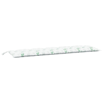 Tuinbankkussens Oxford Stof Bladpatroon 180 cm Wit en groen