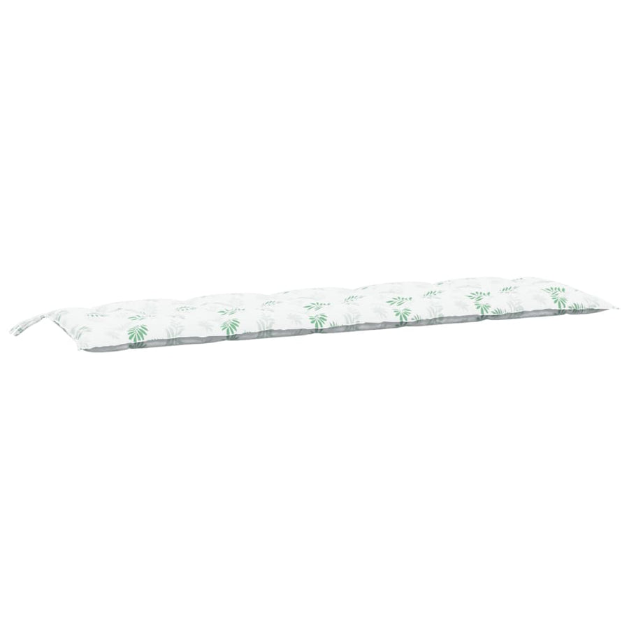 Tuinbankkussens Oxford Stof Bladpatroon 180 cm Wit en groen