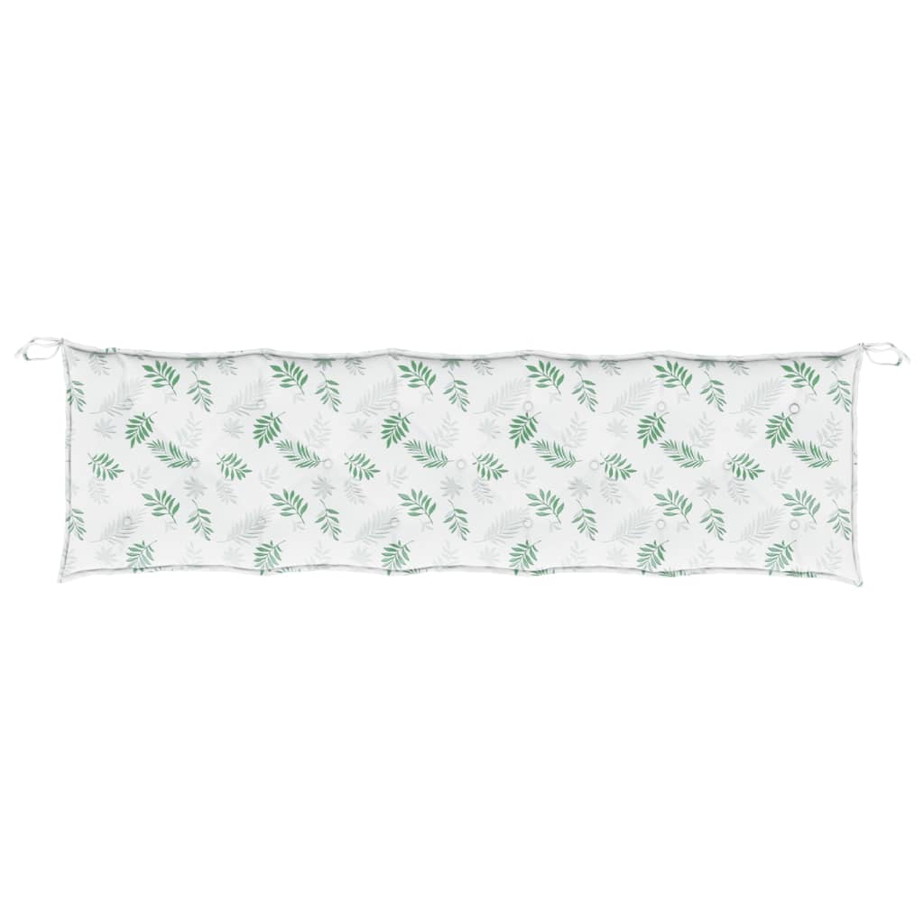 Tuinbankkussens Oxford Stof Bladpatroon 180 cm Wit en groen