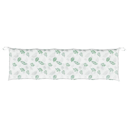 Tuinbankkussens Oxford Stof Bladpatroon 180 cm Wit en groen