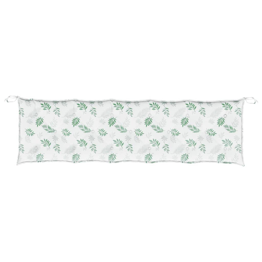Tuinbankkussens Oxford Stof Bladpatroon 180 cm Wit en groen