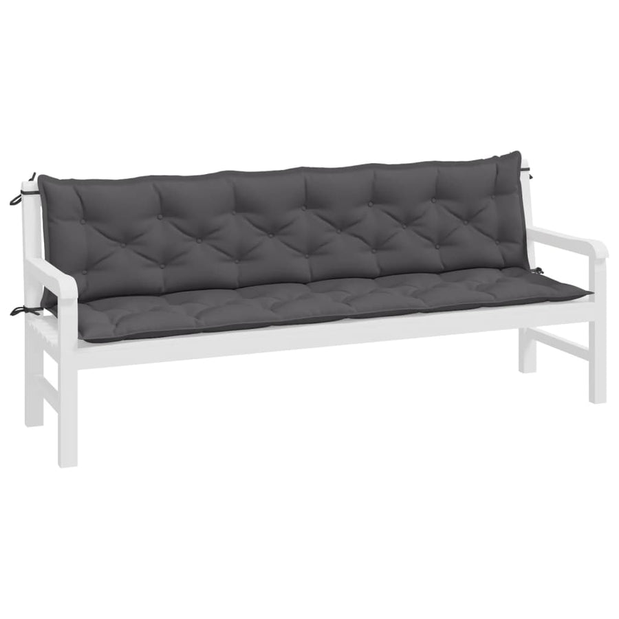 Tuinbankkussens 2 St 200X50X7 Cm Oxford Stof Antracietkleurig