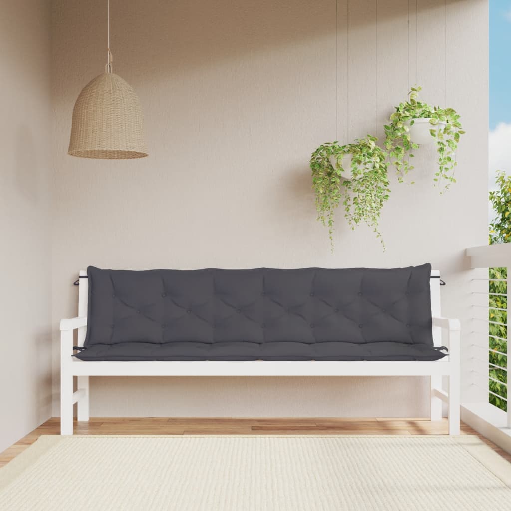 Tuinbankkussens 2 St 200X50X7 Cm Oxford Stof Antracietkleurig