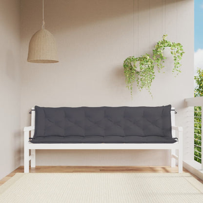 Tuinbankkussens 2 St 200X50X7 Cm Oxford Stof Antracietkleurig