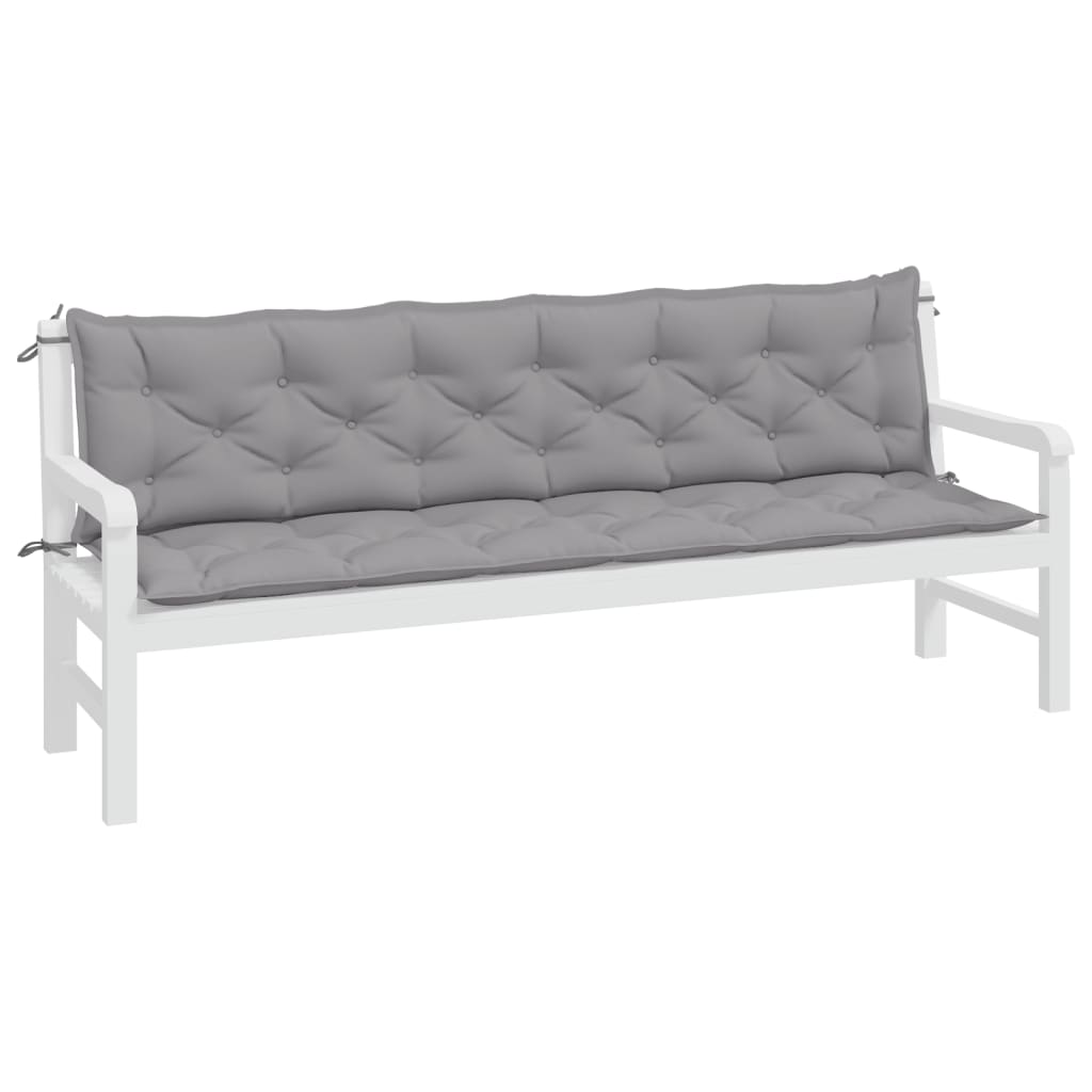 Tuinbankkussens 2 St 200X50X7 Cm Oxford Stof Grijs