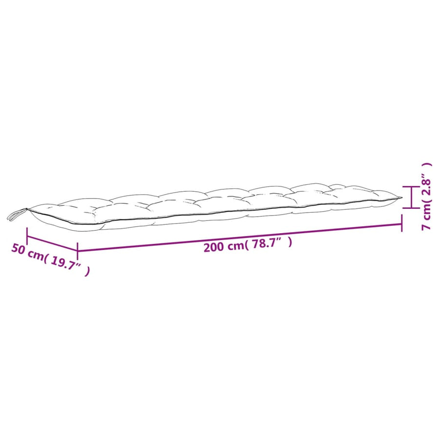 Tuinbankkussens 2 St 200X50X7 Cm Oxford Stof Grijs