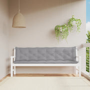Tuinbankkussens 2 stuks 200x50x7 cm grijs