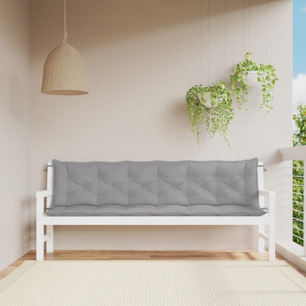 Tuinbankkussens 2 St 200X50X7 Cm Oxford Stof Grijs