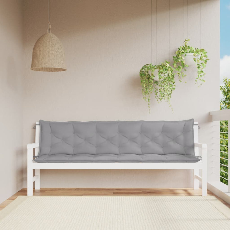 Tuinbankkussens 2 St 200X50X7 Cm Oxford Stof Grijs